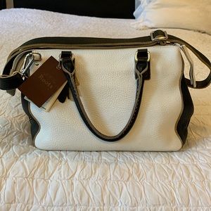 Roots leather shoulder bag